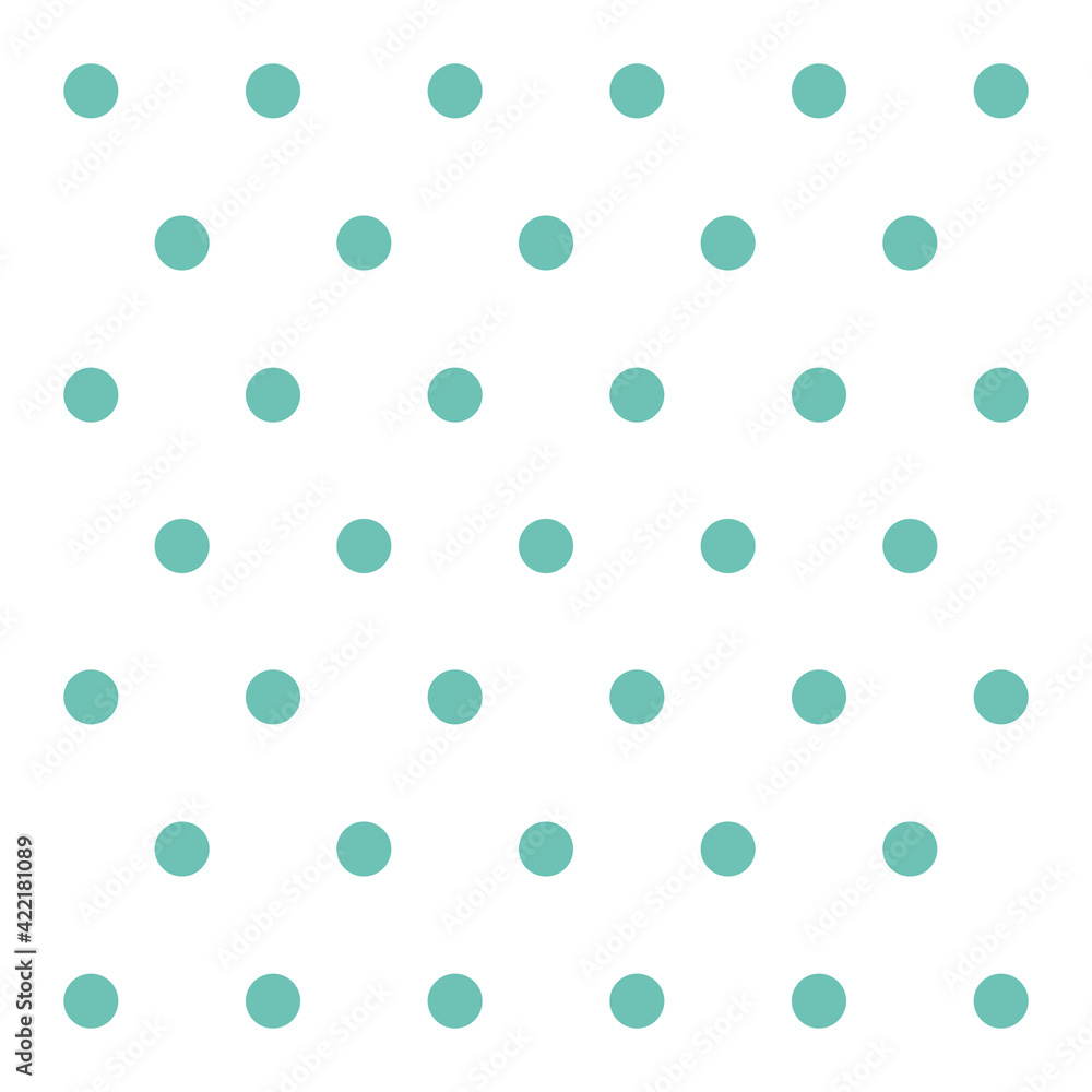 Easter pattern polka dots. Template background in green and white polka dots . Seamless fabric texture. Vector illustration
