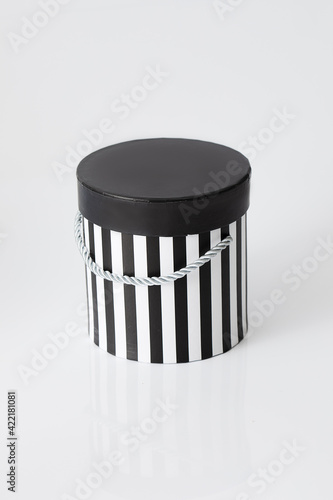 black and white gift box on white background