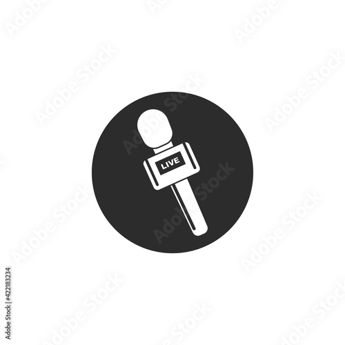 microphone live news icon vector illustration design template