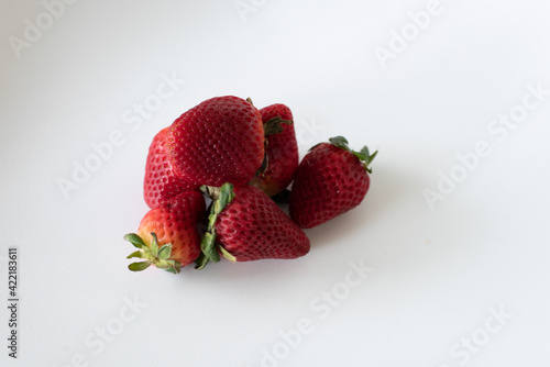 Bunch of Strawberries with White Background