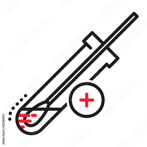 Covid-19 antigen or PCR test linear icon