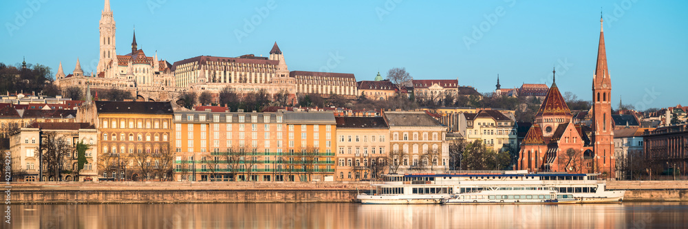 Budapest, view over Pest across the river