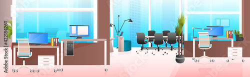 modern office interior no people cabinet room with furniture horizontal