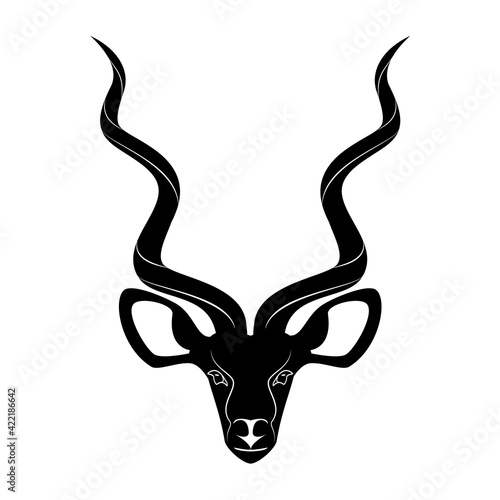 Kudu antelope head icon, vector illustration
