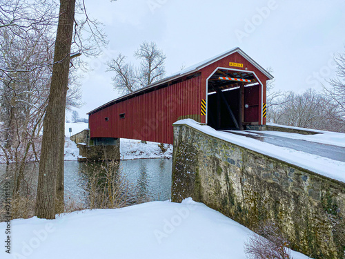 Pinetown Covered Bridge in Lancaster County, Pennsylvania photo