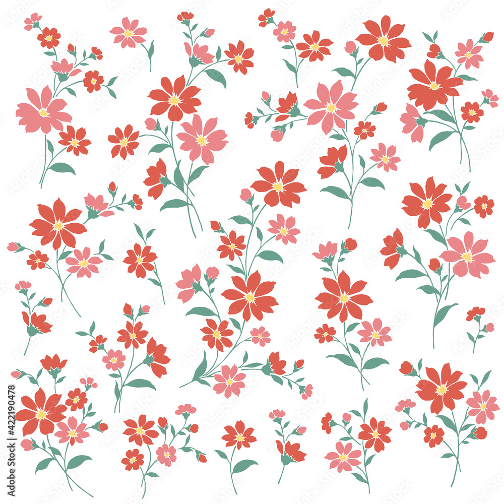 Beautiful flower illustration material collection, Beautiful flower illustration material collection,