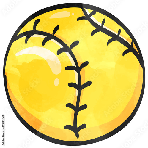 Watercolor style icon Baseball