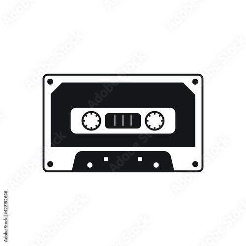 Audio cassette tape icon design isolated on white background
