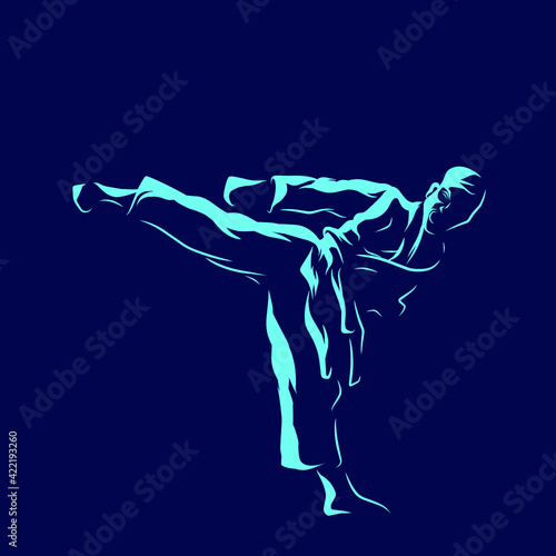 Fighting technique silhouette vector illustration. Modern and simple logo for karate,judo and martial. Abstract vector illustration.