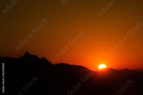 sunset over the mountains