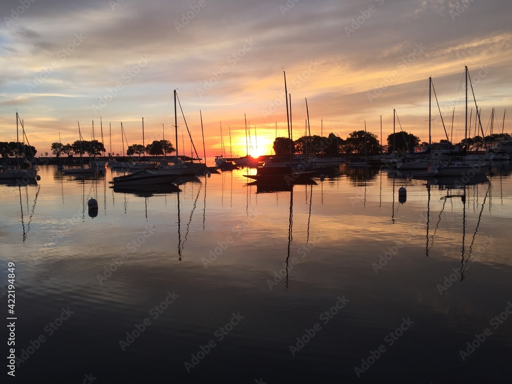 sunset at the marina