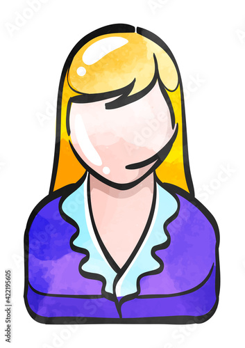 Watercolor style icon Female receptionist