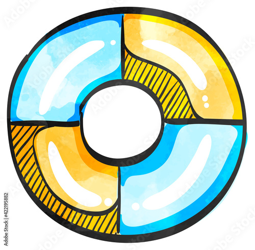 Watercolor style icon Rescue tube
