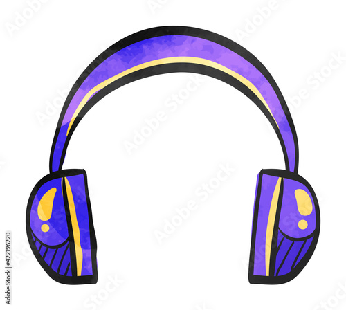 Watercolor style icon Headset Audio