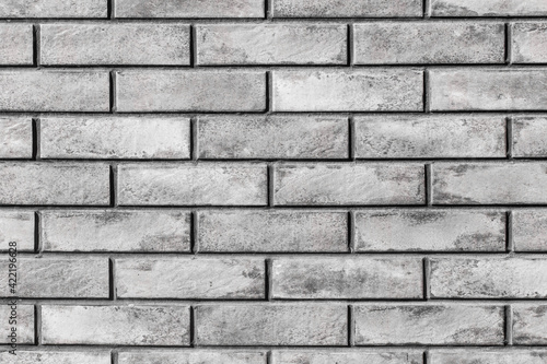 Modern gray abstract brick wall urban facade interior texture background