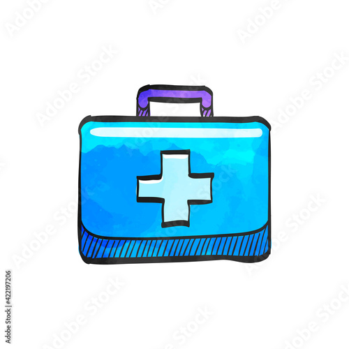 Watercolor style icon Medical case
