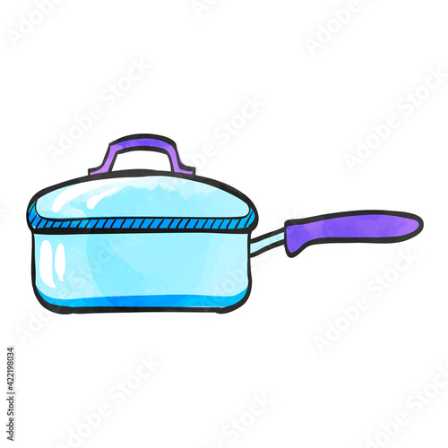 Watercolor style icon Cooking pan