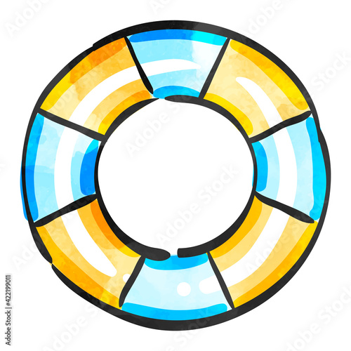 Watercolor style icon Ring buoy