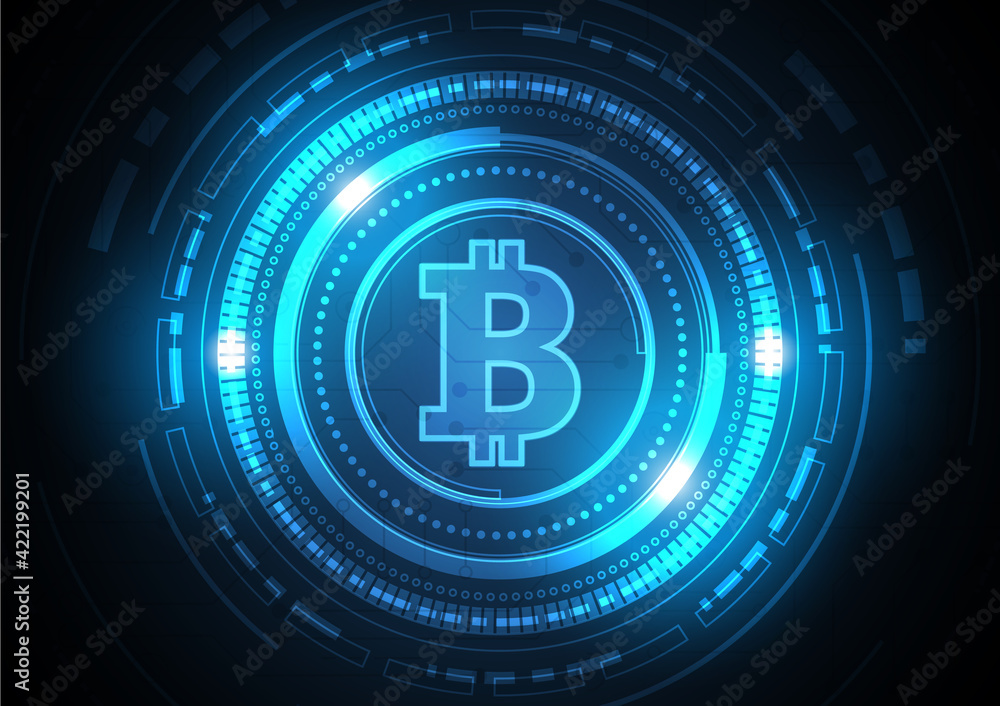 Bitcoin Circuit technology background with hi-tech digital Bitcoin Circuit technology background with hi-tech digital