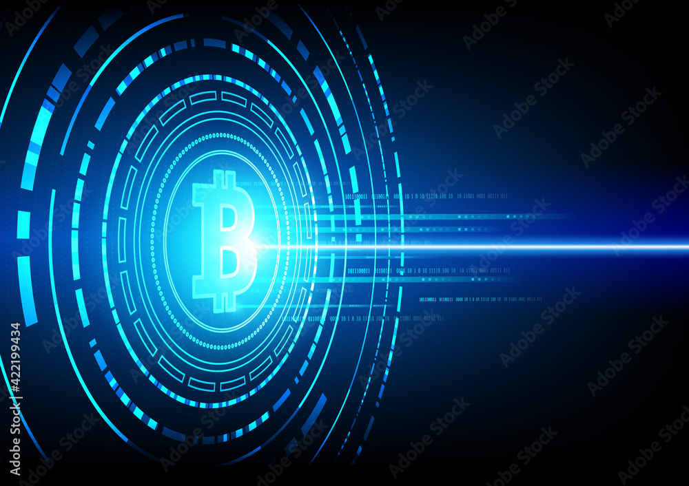Bitcoin Circuit technology background with hi-tech digital Bitcoin Circuit technology background with hi-tech digital