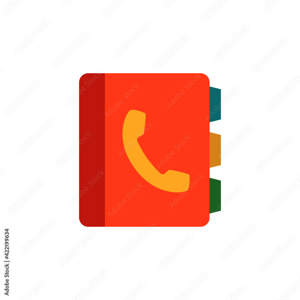 Phone book, address book icon in color icon, isolated on white background Phone book, address book icon in color icon, isolated on white background