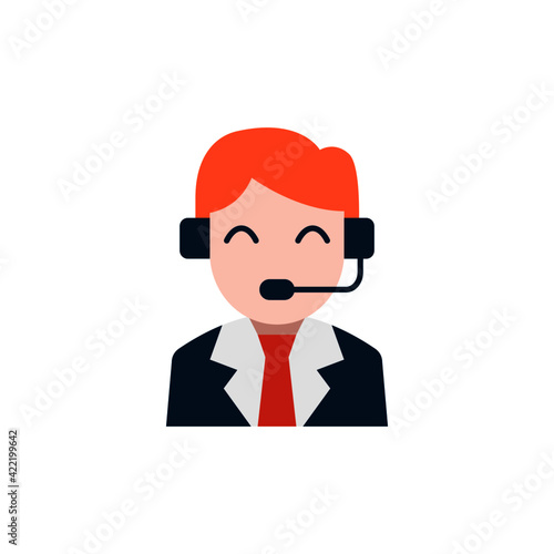 representative worker icon in color icon, isolated on white background 