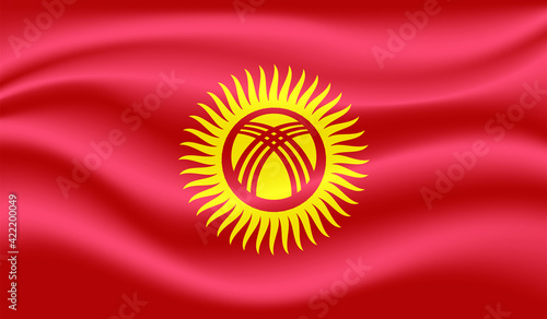 Grunge Kyrgyzstan flag. Kyrgyzstan flag with waving grunge texture.