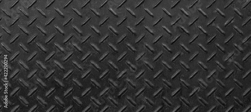 Panorama of Black Diamond Steel Plate Floor pattern and seamless background