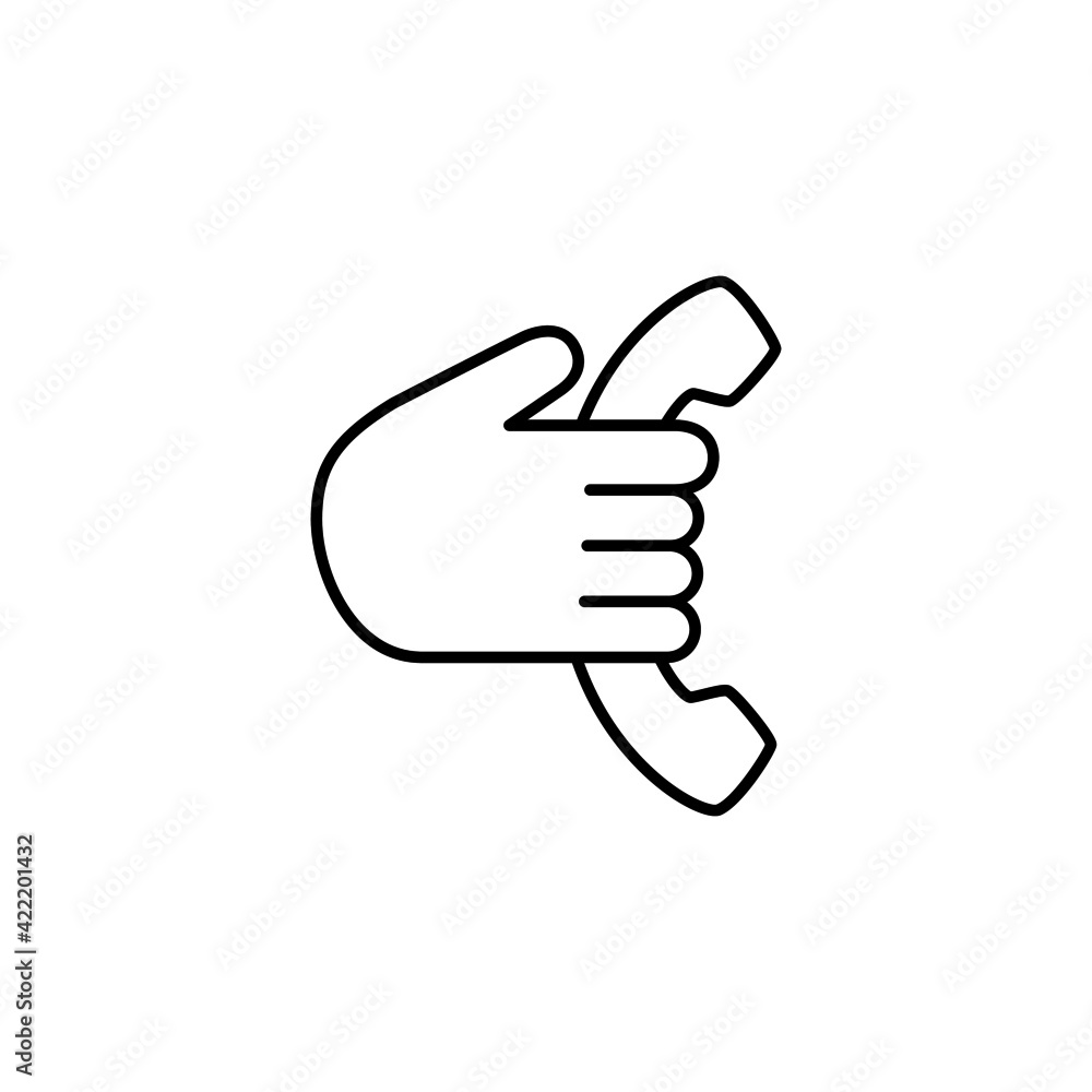 phone call icon in flat black line style, isolated on white background phone call icon in flat black line style, isolated on white background