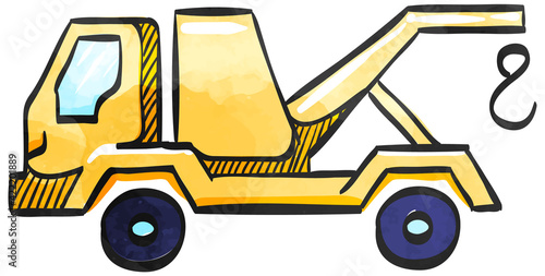 Watercolor style icon Tow