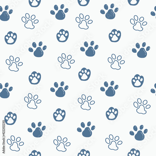 Cat paws seamless pattern background wallpaper illustration