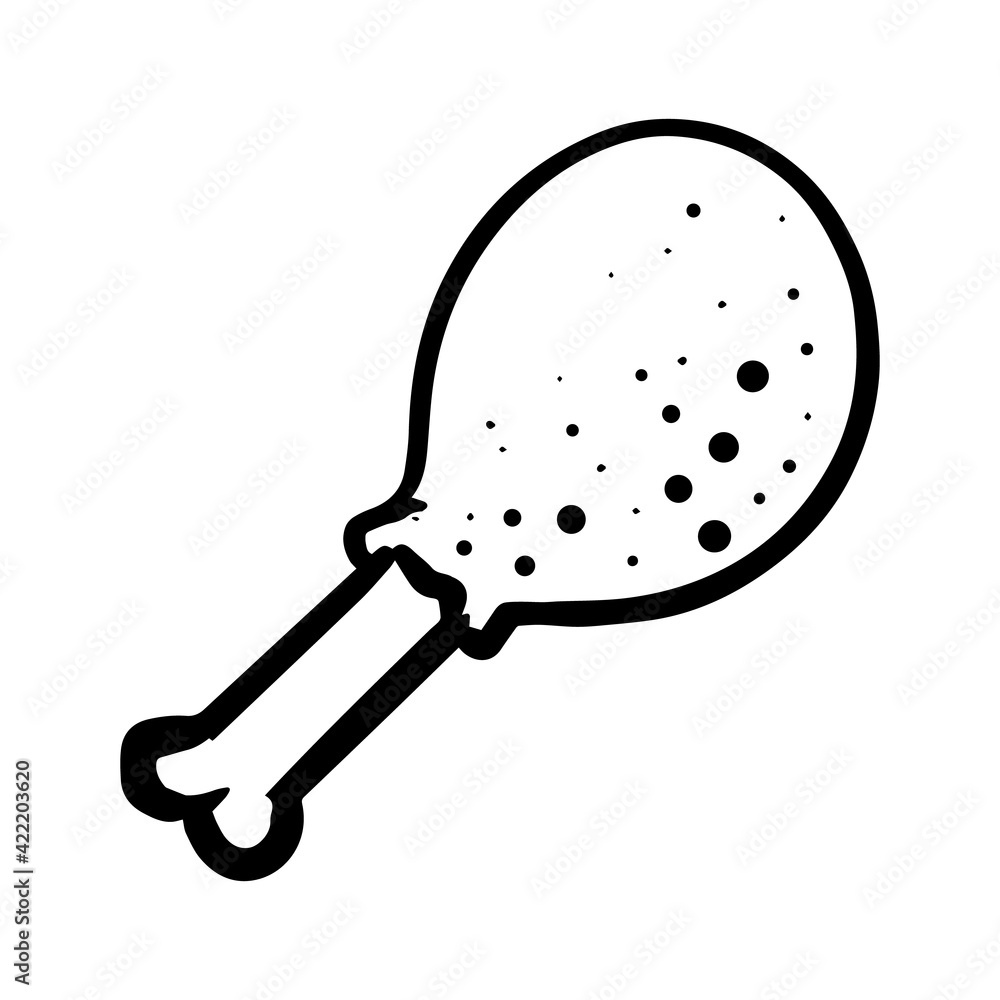 Hand drawn chicken drum stick.
