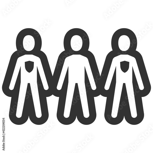 Herd immunity concept icon in thick outline.