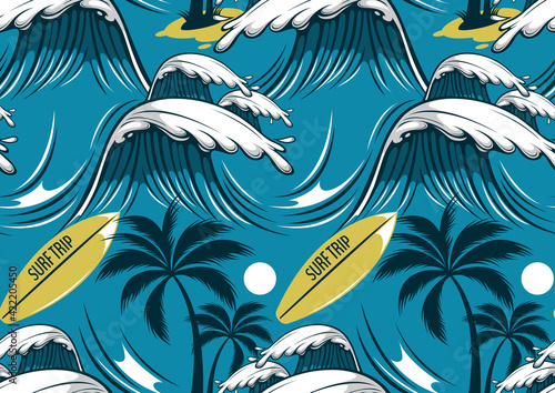 hawaii seamless pattern, fashion background.