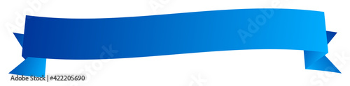 Banner, plaque or tag, label shape. Oblong, long rectangular banner, ribbon as promotion element