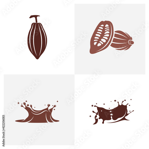 Set of Chocolate logo design vector illustration, Creative Chocolate logo design concept template, symbols icons