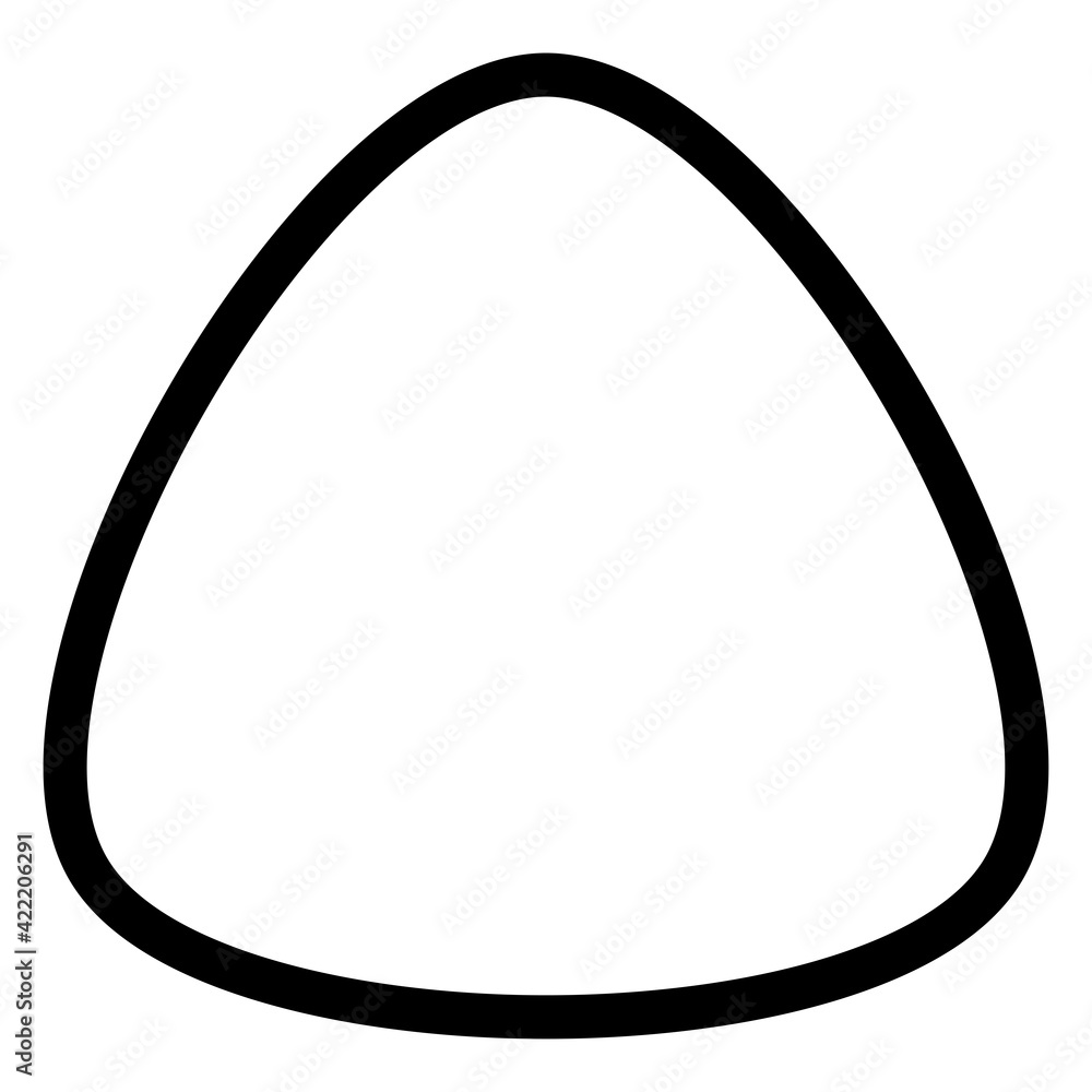 Rounded triangle contour, outline shape. Soft, smooth design element Stock  Vector