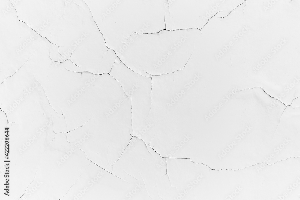 White concrete surface wall with cracks texture background White concrete surface wall with cracks texture background