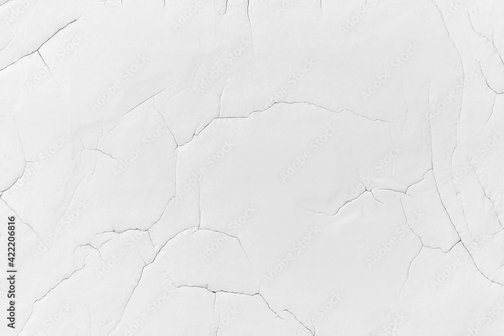 Fototapeta premium White old surface with many cracks wall texture background