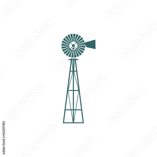 Windmill logo design vector illustration, Creative windmill logo design concept template, symbols icons