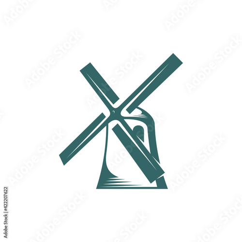 Windmill logo design vector illustration, Creative windmill logo design concept template, symbols icons