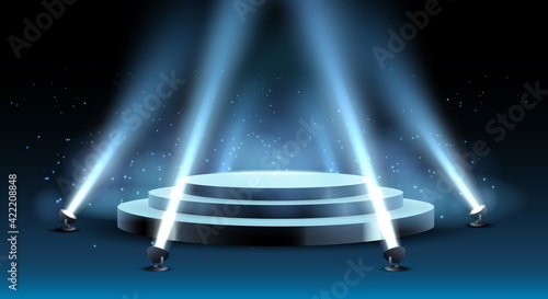 Presentation blue lights stage