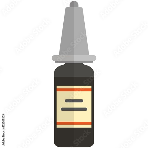 Bottle with eye drop, nozzle or ear dropper vector on white