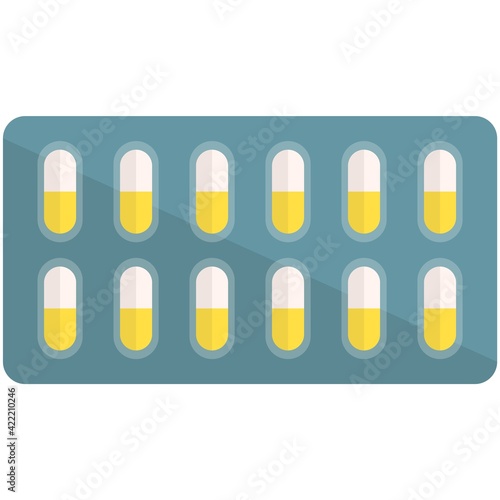Capsule pill blister pack vector isolated on white