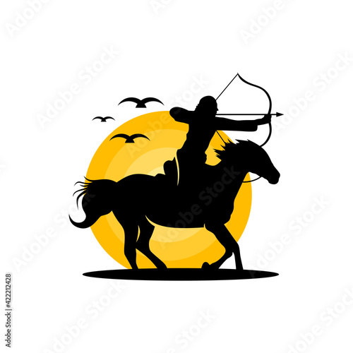 equestrian archer warrior logo