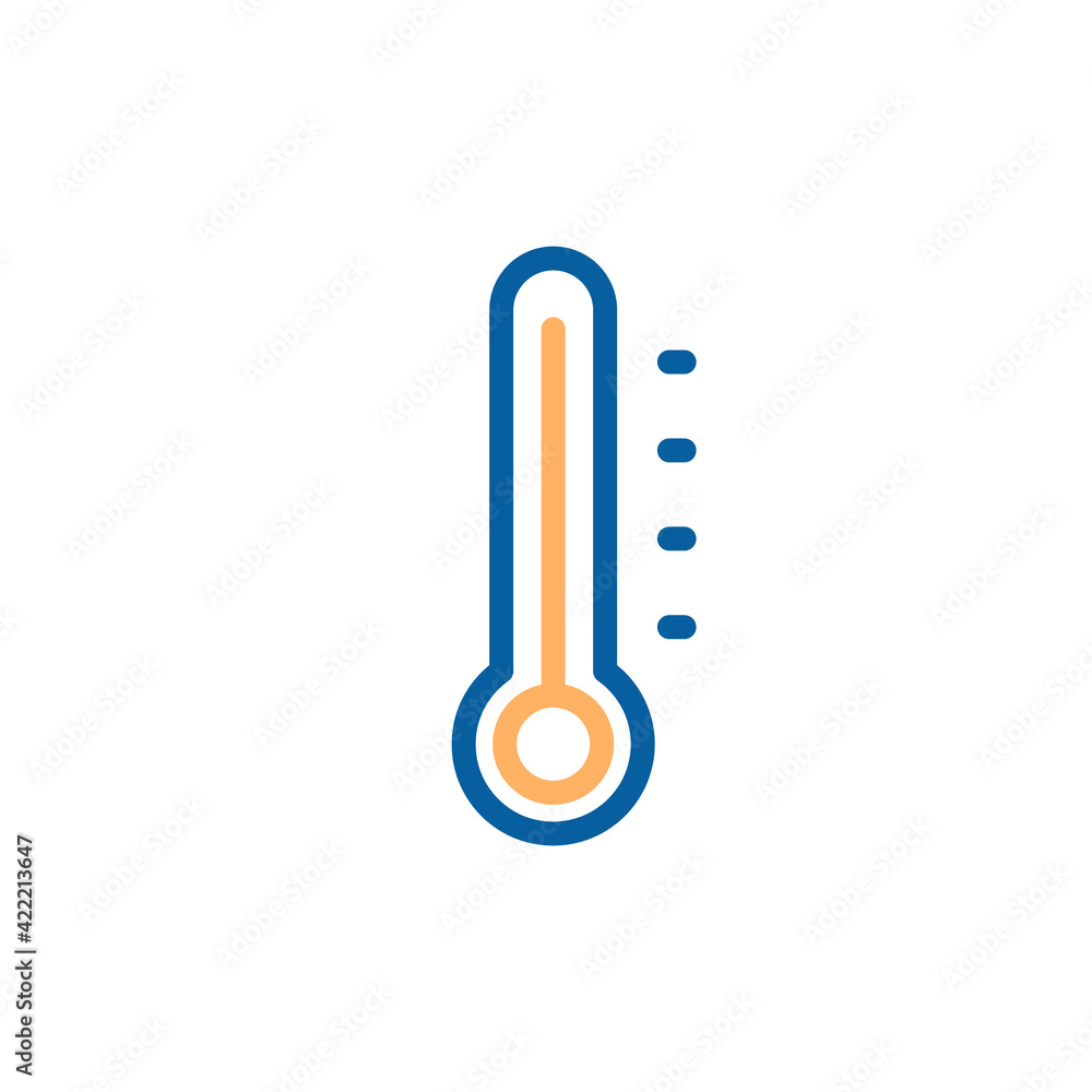 Thermometer filled outline vector icon illustration. For concepts of healthcare, weather and other measuring subjects. Cold and warm. Flu, virus Thermometer filled outline vector icon illustration. For concepts of healthcare, weather and other measuring subjects. Cold and warm. Flu, virus