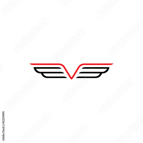 EVB letter with wing logo design vector