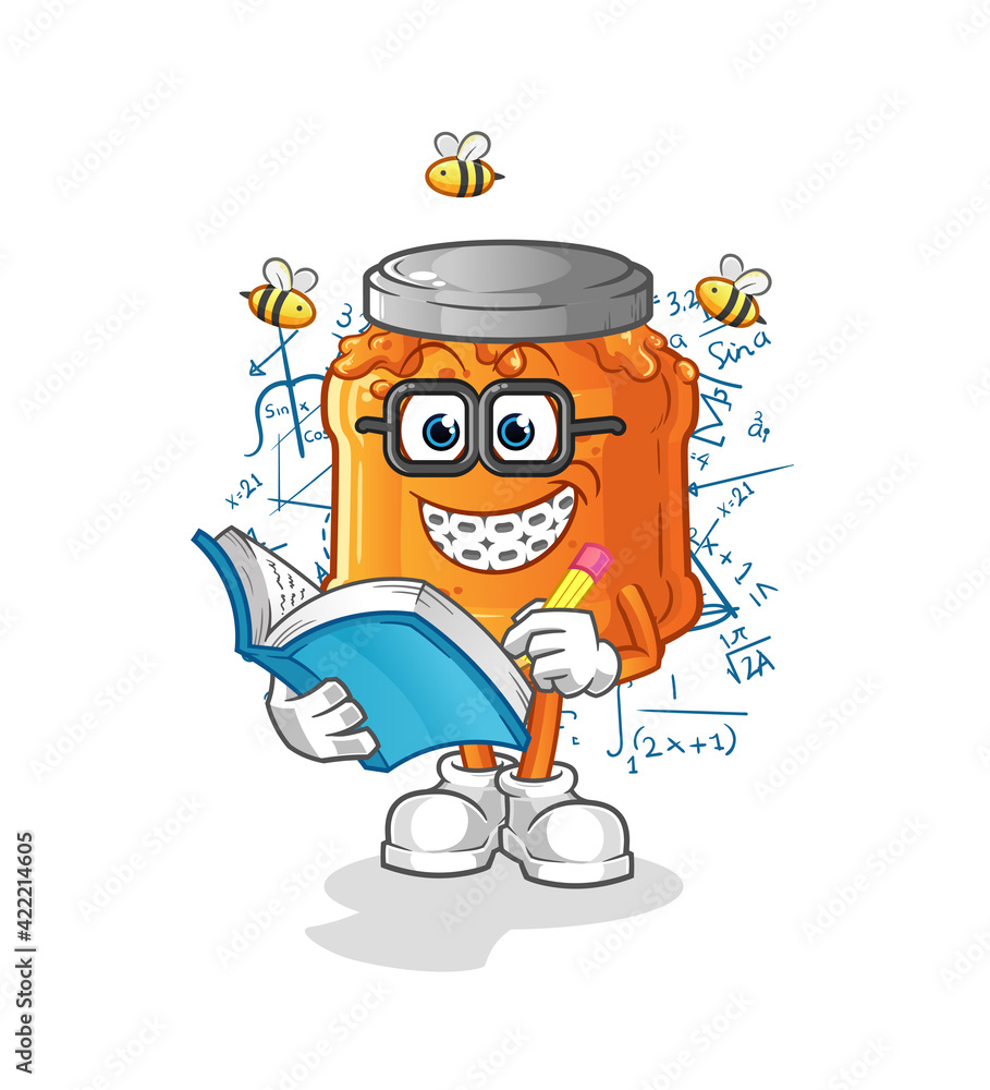 Obraz premium honey jam geek cartoon. cartoon mascot vector