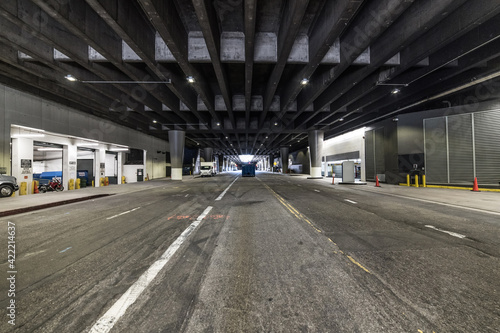 Underground path road street with cars in Los Angeles Downtown © Nick Starichenko