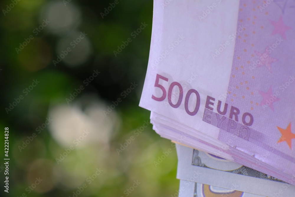 euro banknote money on table background and saving money and business growth concept,finance and investment concept